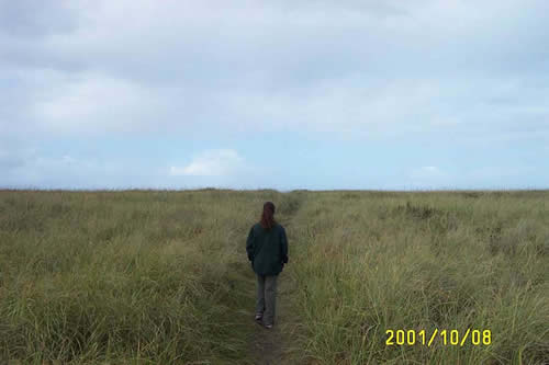 Tracey in the grass