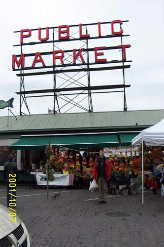 Chris on sale at the Public Market in Seattle