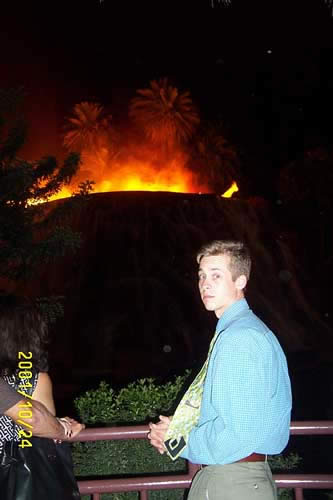 Chris a little taken aback by the volcano