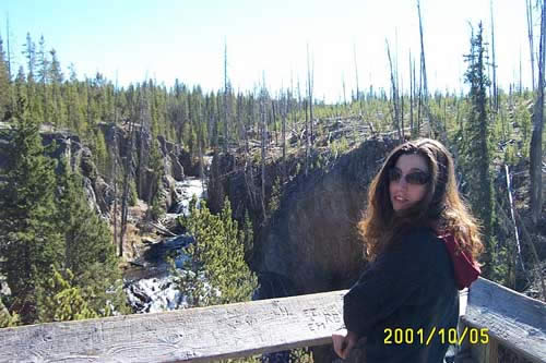 Trees, water and a beautiful woman